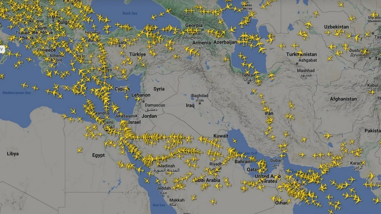 Закрытие воздушного пространства из-за атаки Ирана 14 апреля.