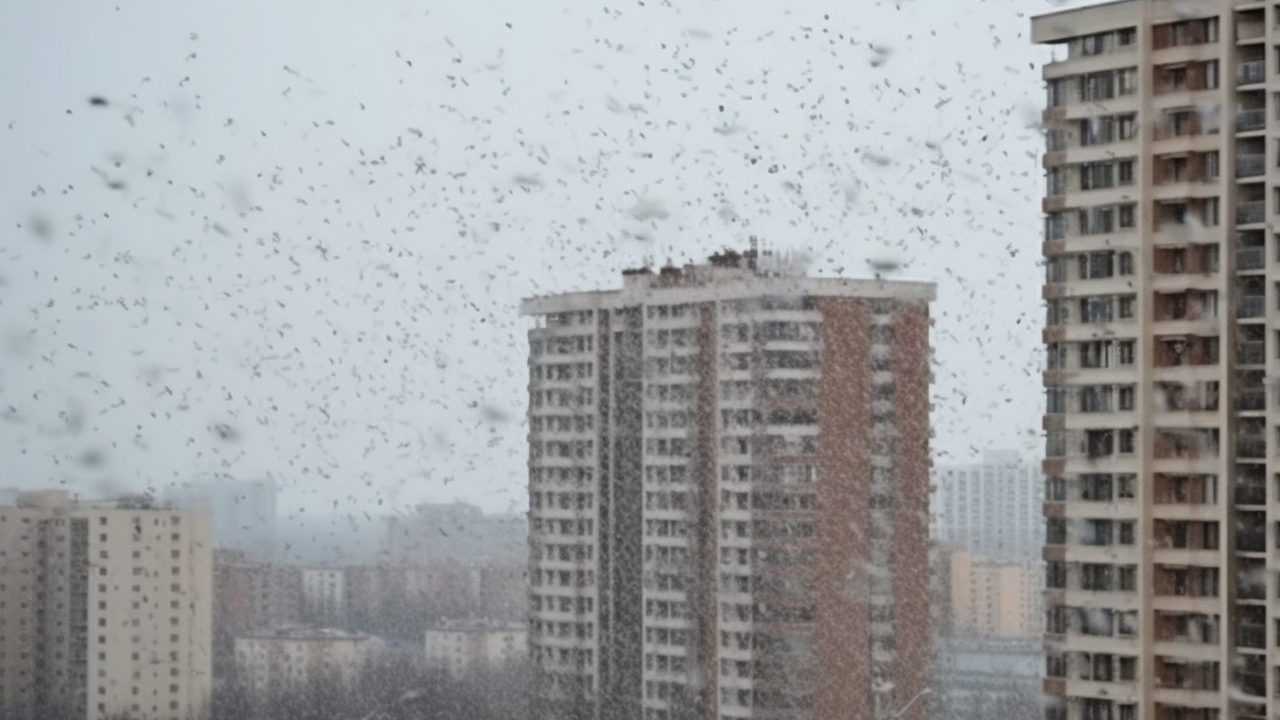 В Москве мокрый снег с дождем, дует западный ветер