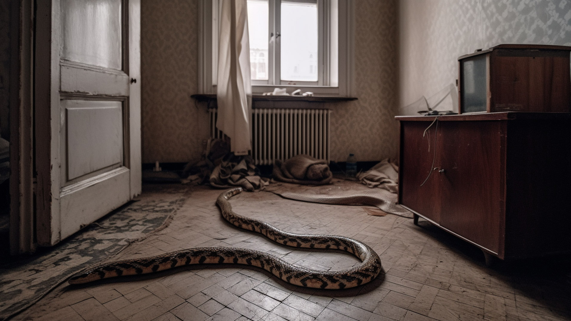 В московской квартире жильцы обнаружили змею и вызвали МЧС